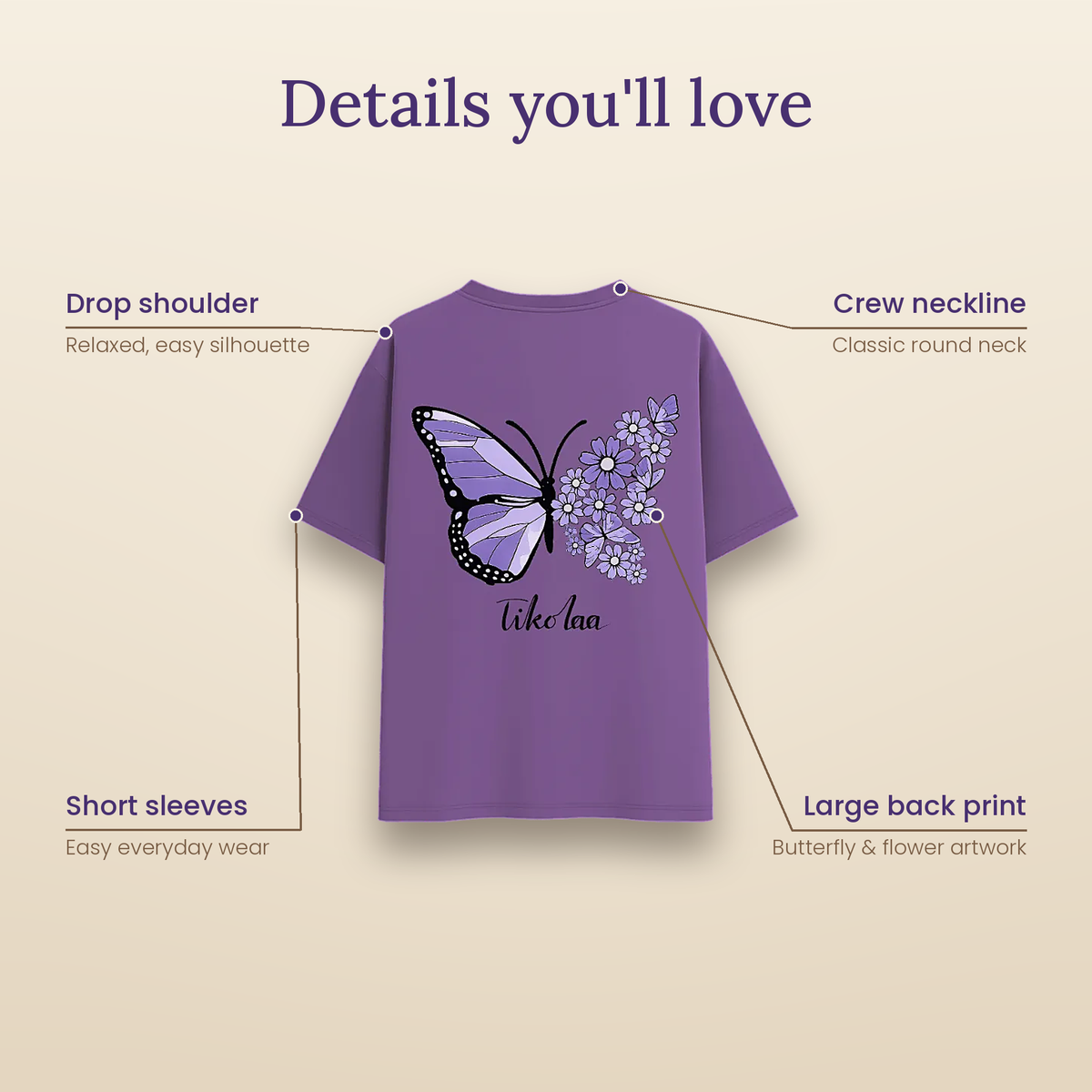 TIKOLAA lavender butterfly